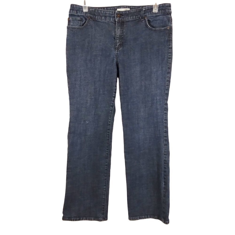 Chico's Platinum| Med Wash Denim Straight Leg Stretch Jeans | Size 16